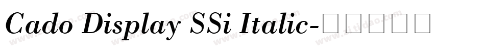 Cado Display SSi Italic字体转换